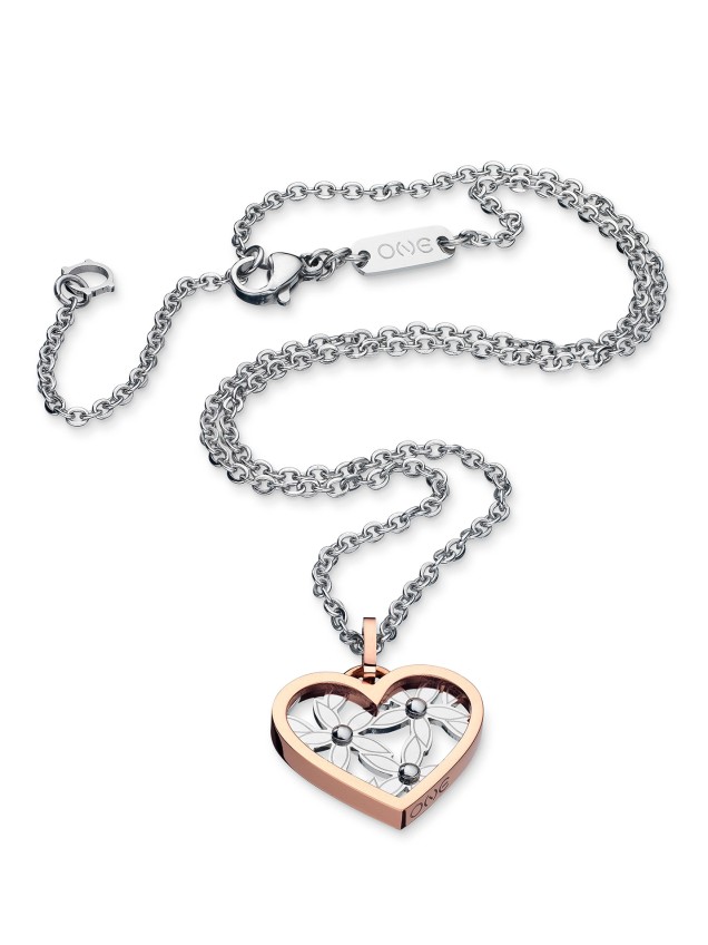 ONE Urban Flower Heart Necklace