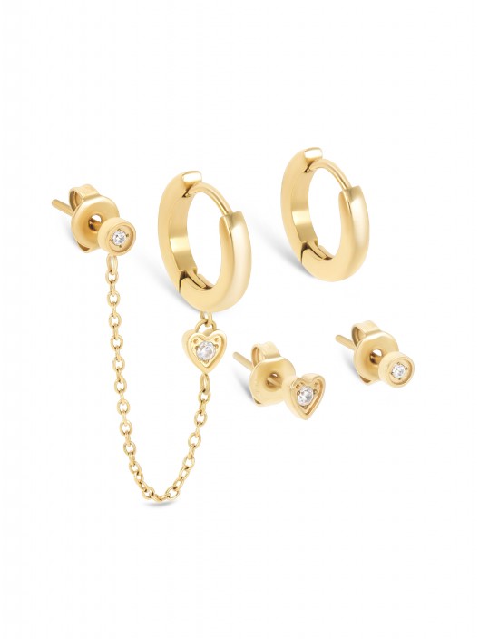 Golden Four Earrings Set