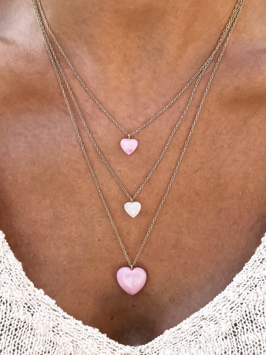 ONE Neckmess Big Pink Heart Necklace