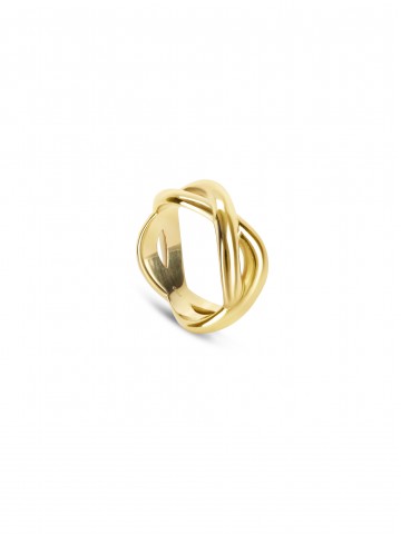 ONE Infinity Crossed Gold Ring