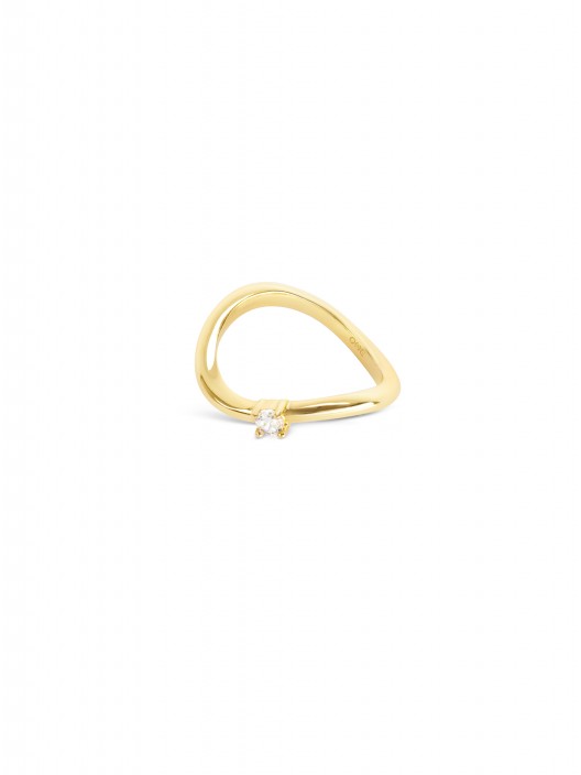 Anel One Infinity Solitaire Gold