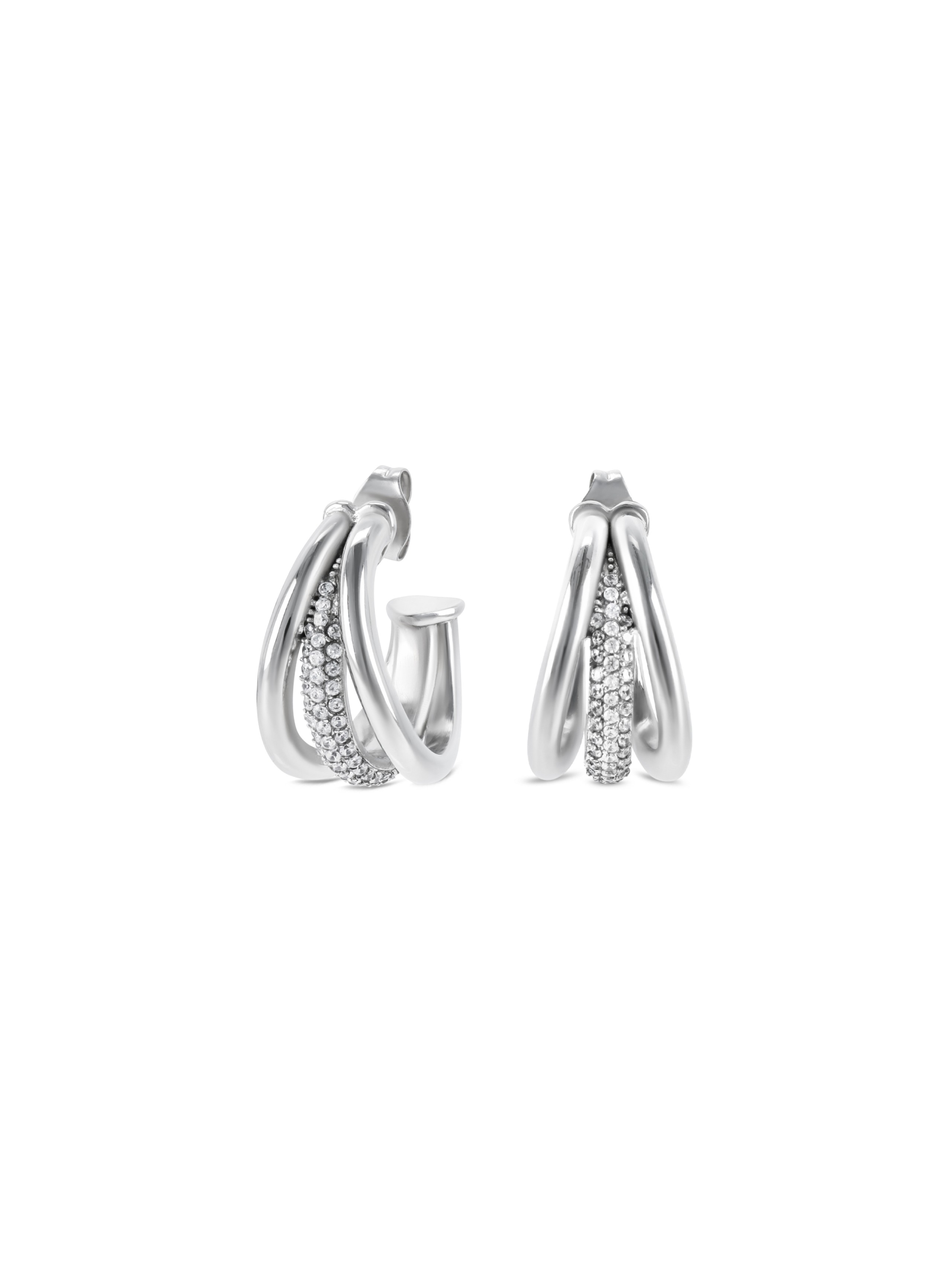 Brincos One Silver Frost Crystal