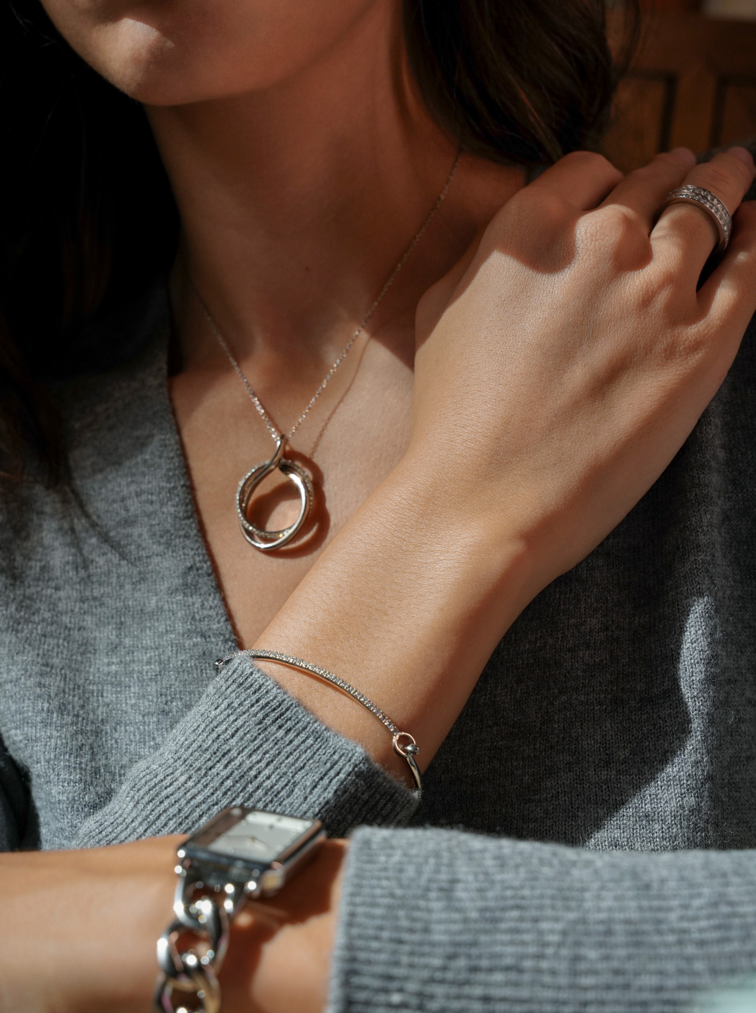 Pulsera Esclava ONE Silver Frost Crystal