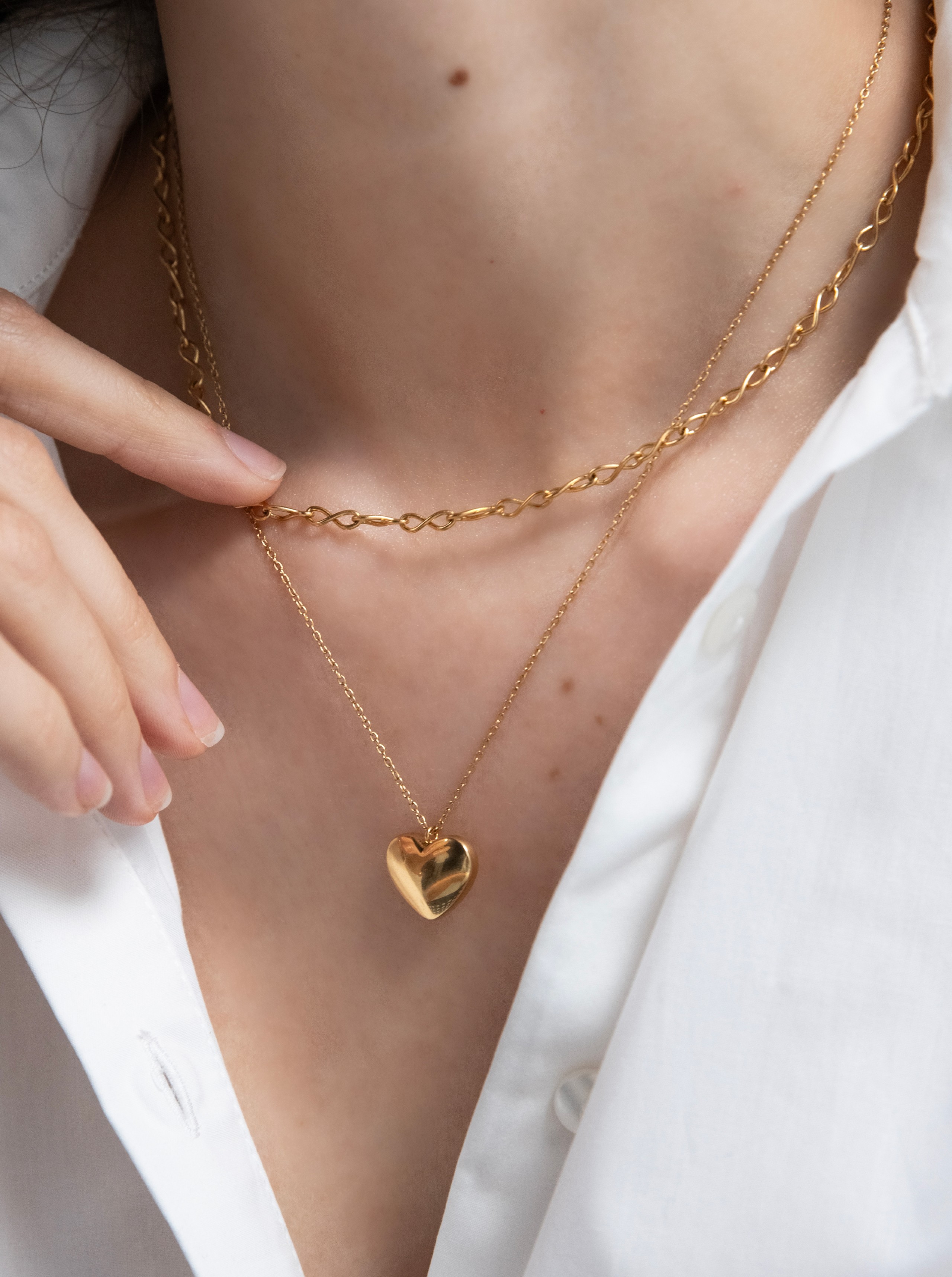 ONE Neckmess Big Heart Gold Necklace