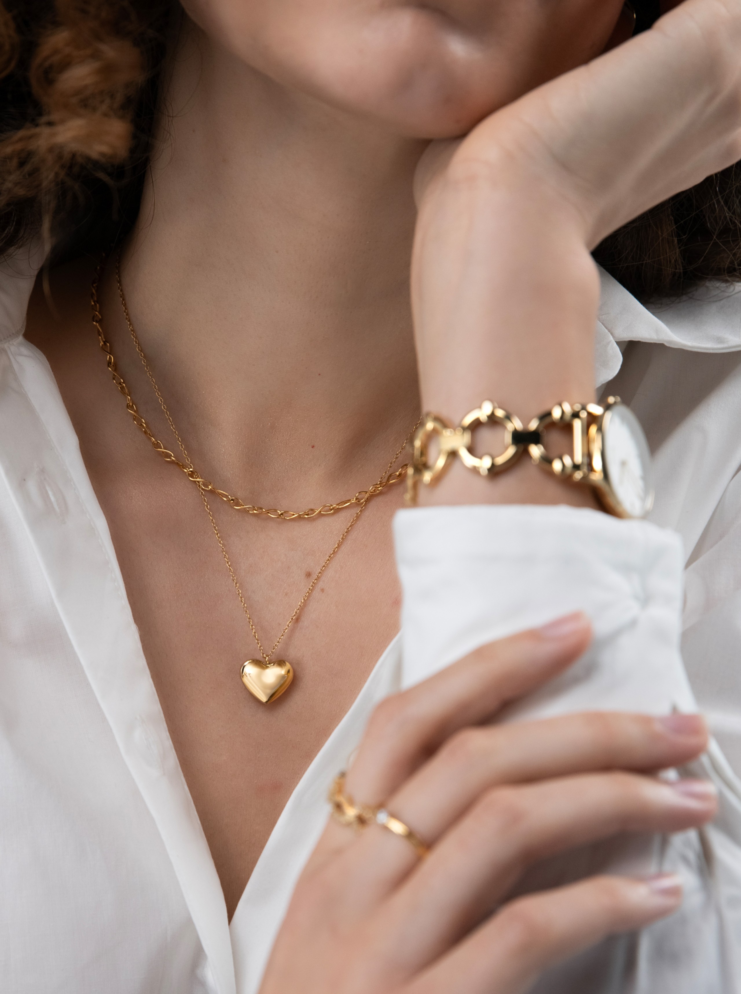 ONE Neckmess Big Heart Gold Necklace