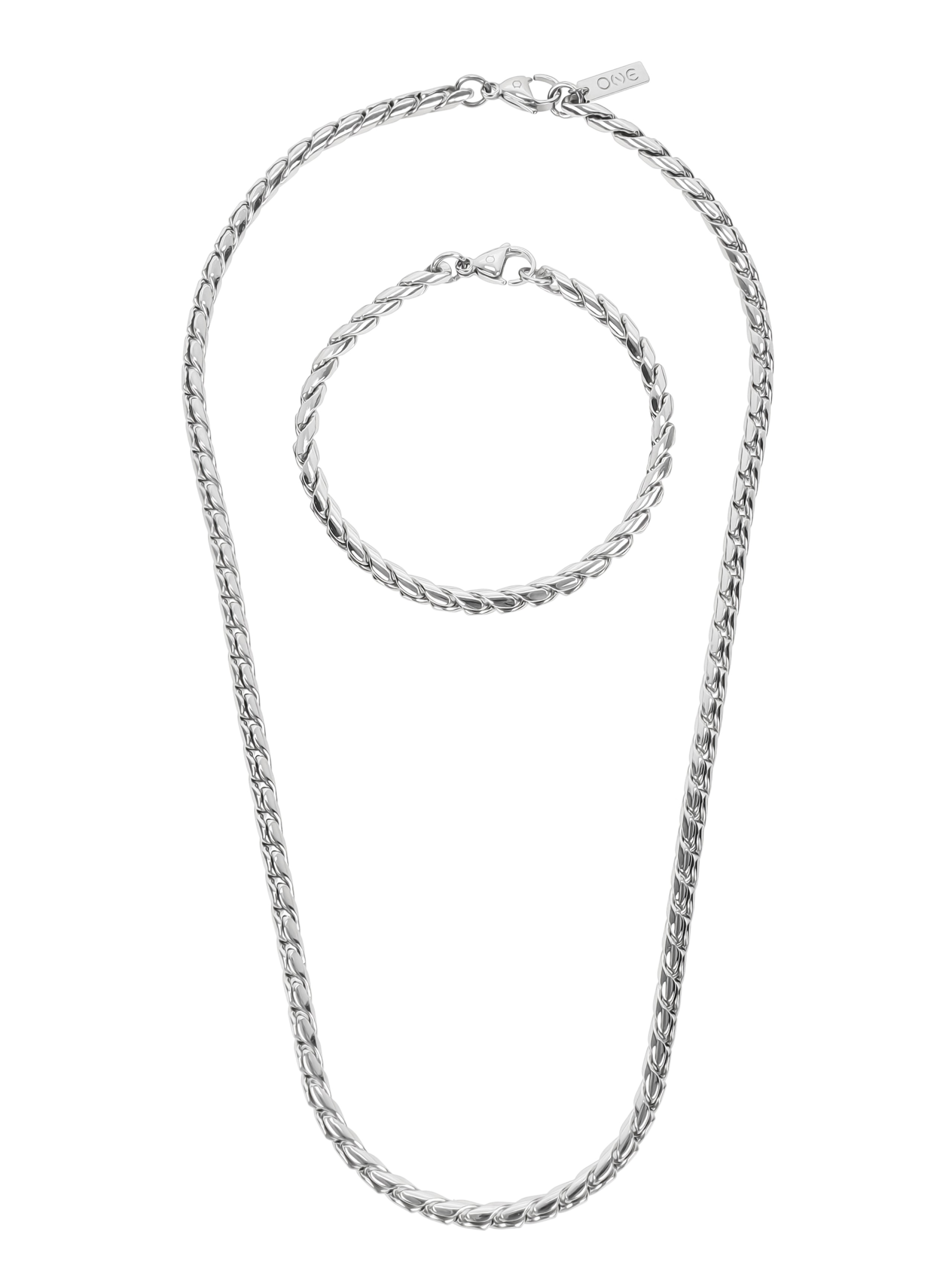 2 in 1 ketting ONE Men Timeless Steel