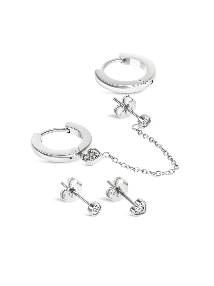 Ensemble de Boucles d"Oreilles One Silvery Four