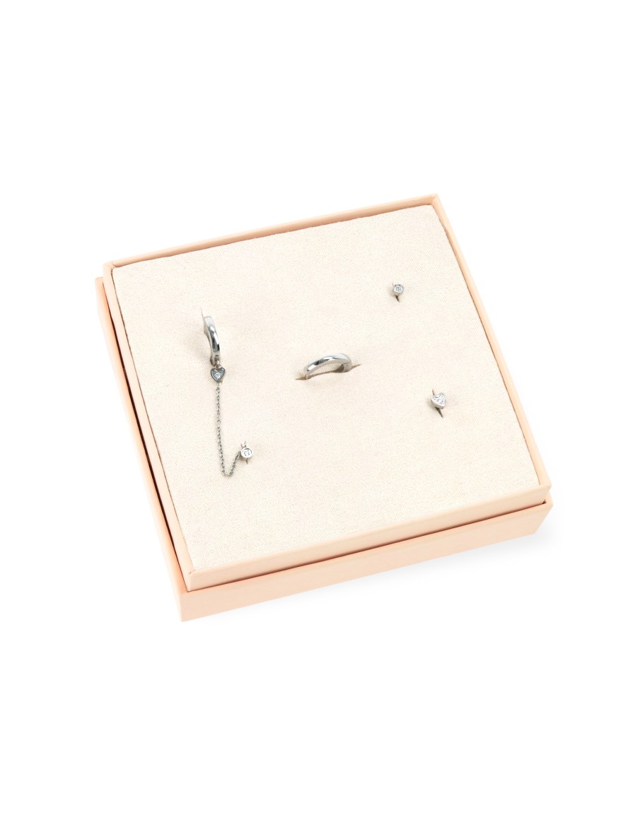 Ensemble de Boucles d"Oreilles One Silvery Four