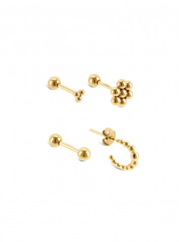 ONE Dot Gold Earrings Set