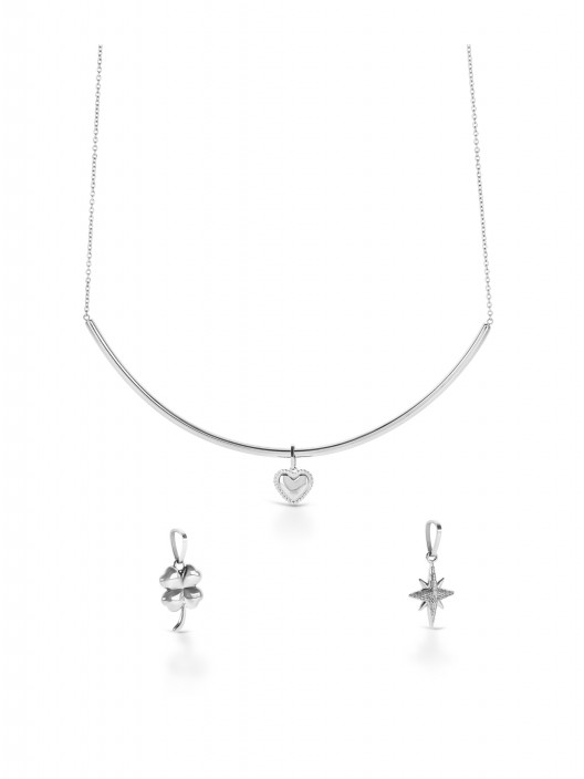 Trinity Silver One Necklace & Charms Set