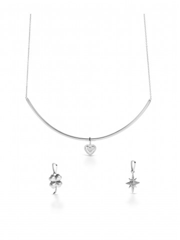Trinity Silver One Necklace & Charms Set