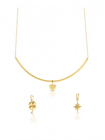 Trinity Gold One Necklace & Charms Set