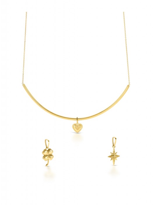 Trinity Gold One Necklace & Charms Set