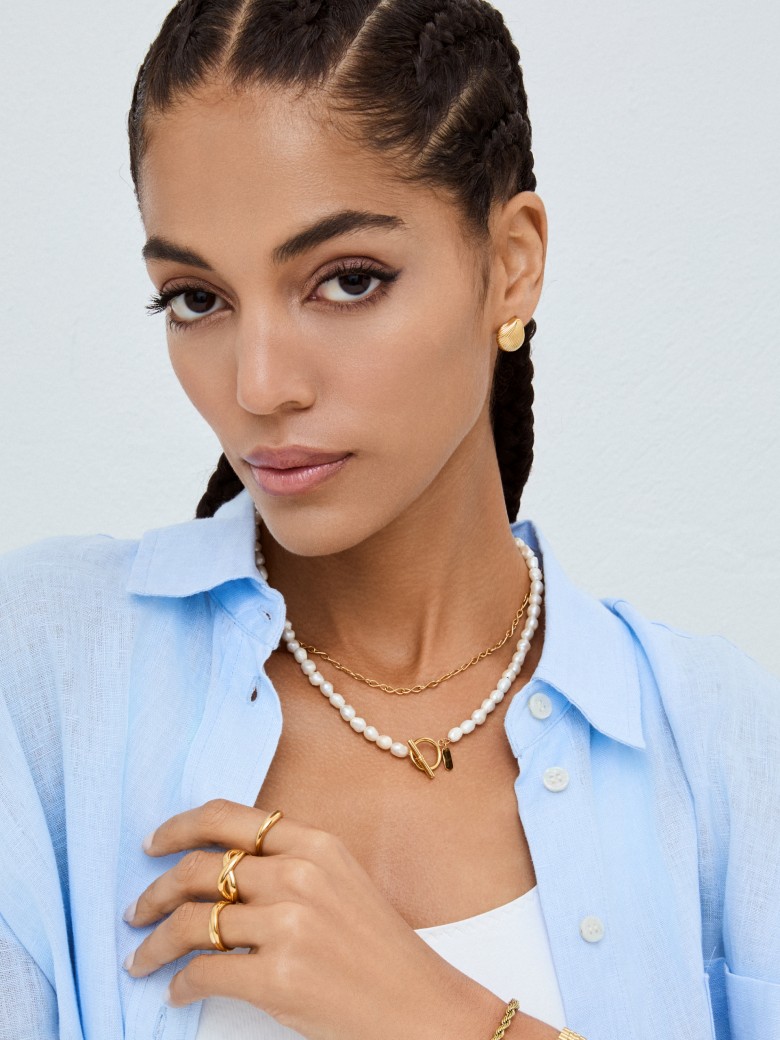 ■ENGBROX■ blanc pearl necklace EBNL21070GD Lucrece Pearl Necklace in PLATINUM-LIGHT-CREAMROSE-Pearl