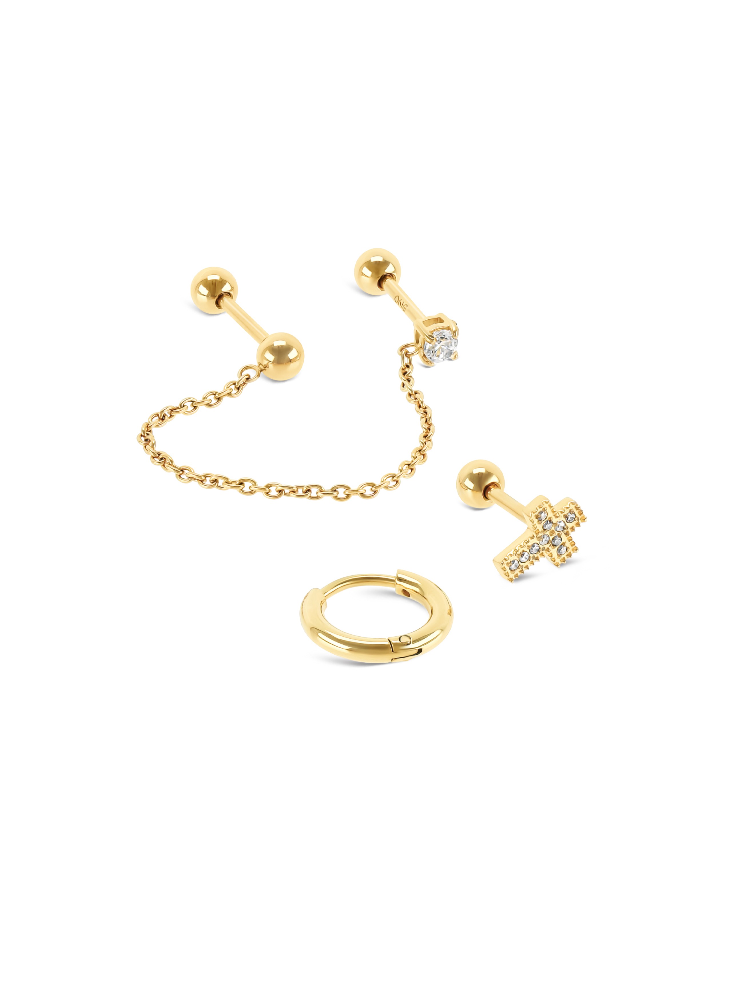 Set de Pendientes Dot Gold