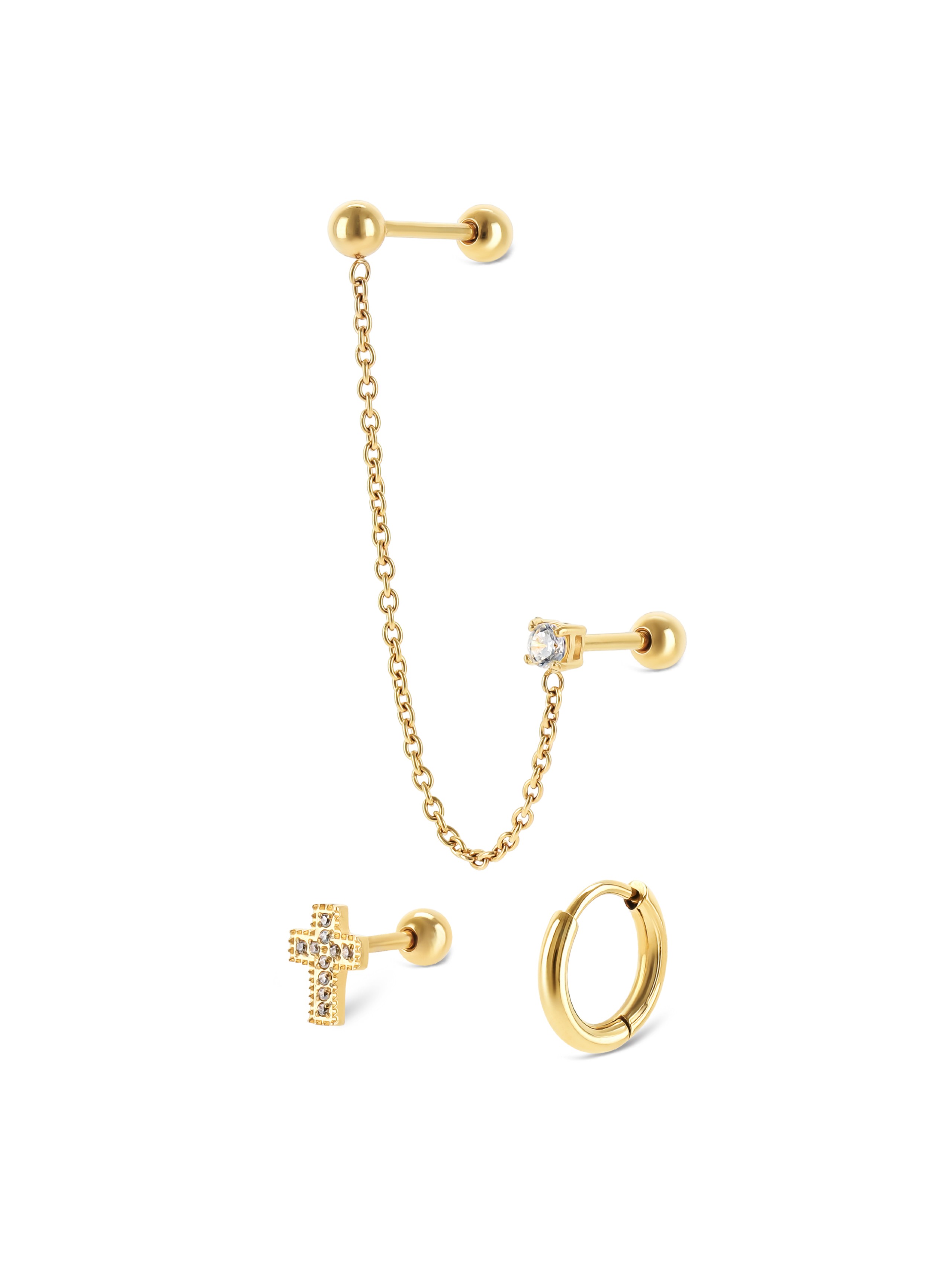 Set de Pendientes Dot Gold