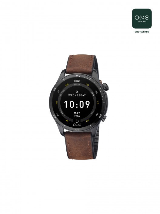 Smartwatch One Men Alphacall Brown Leather