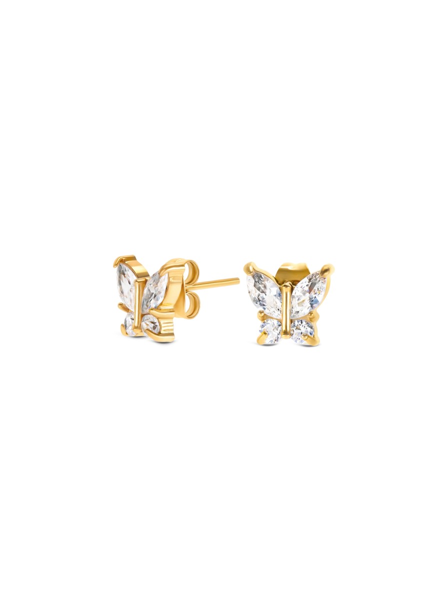Boucles d"oreilles One Butterfly Crystal