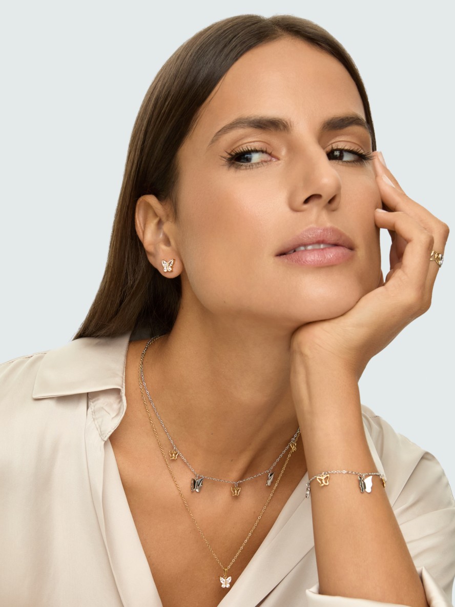 Boucles d"oreilles One Butterfly Crystal