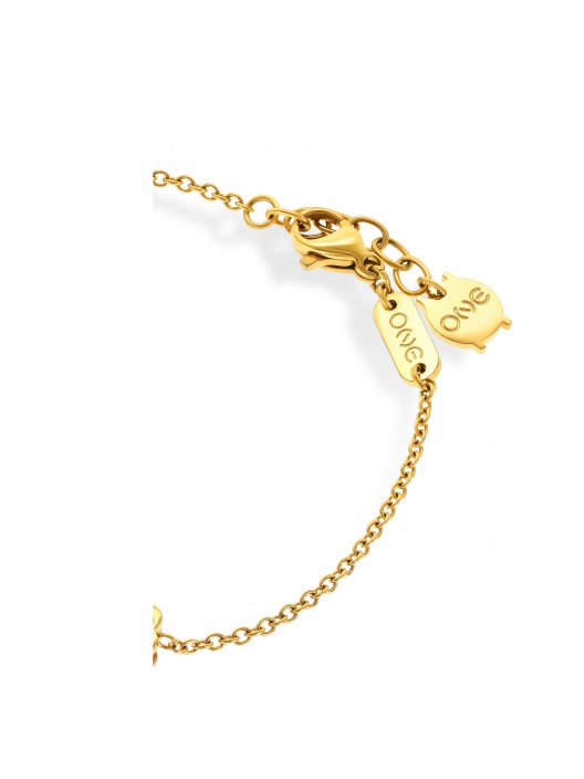 Pulseira One Lucky Flower Crystal Gold