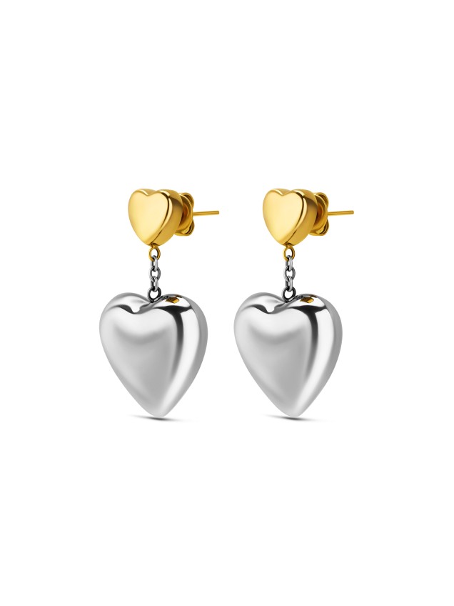 Brincos One Crazy Heart Bicolor