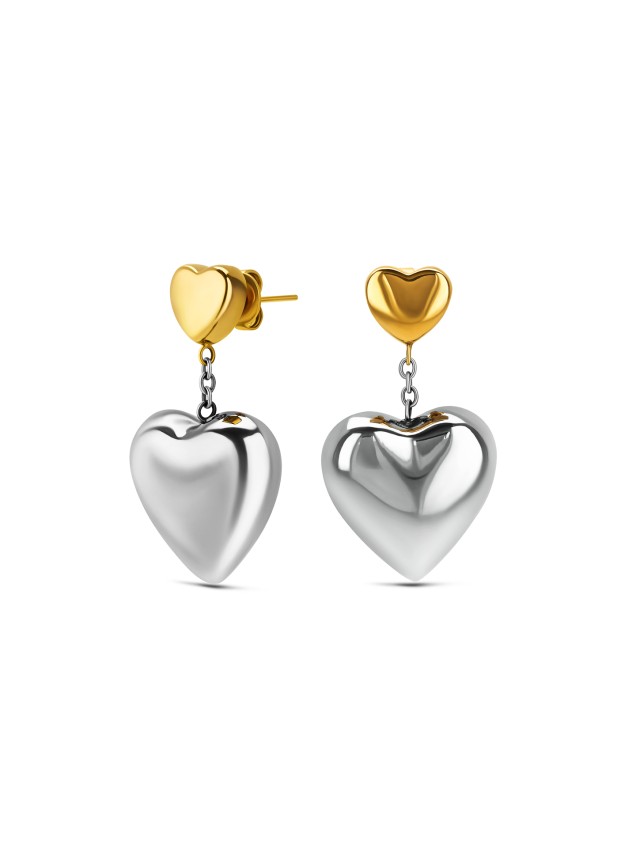 Brincos One Crazy Heart Bicolor