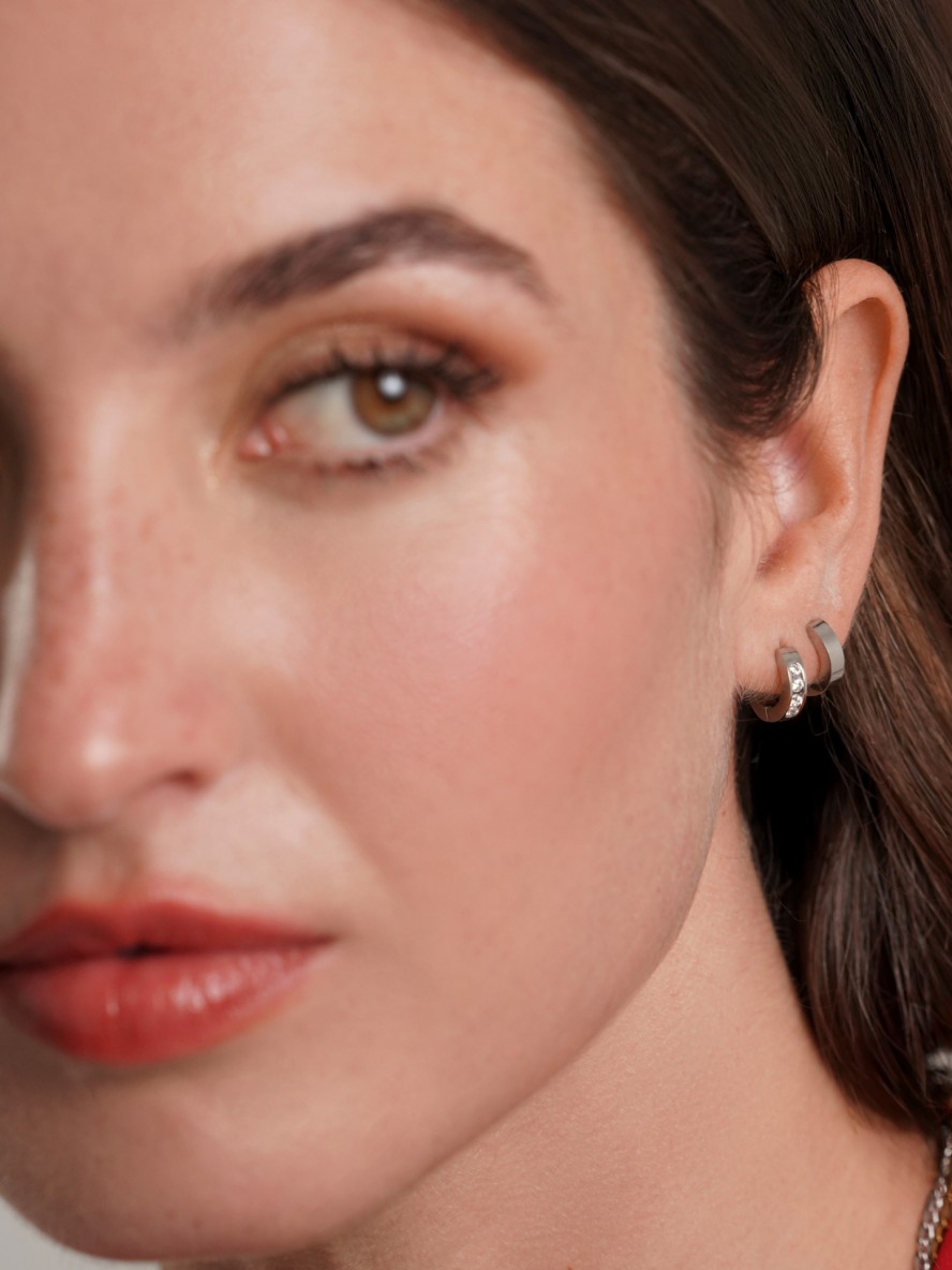 Ensemble de Boucles d' Oreilles ONE Shimmer Silver