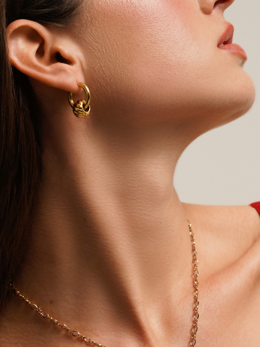 ONE Energy Master Hoop Gold Earrings