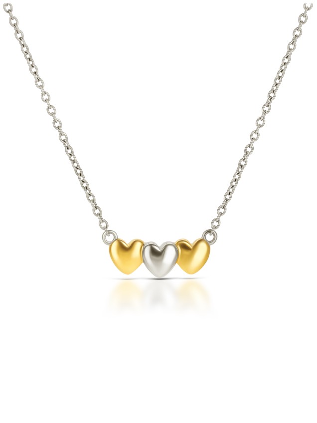 Set Collar & Pendientes ONE Crazy Heart Bicolor