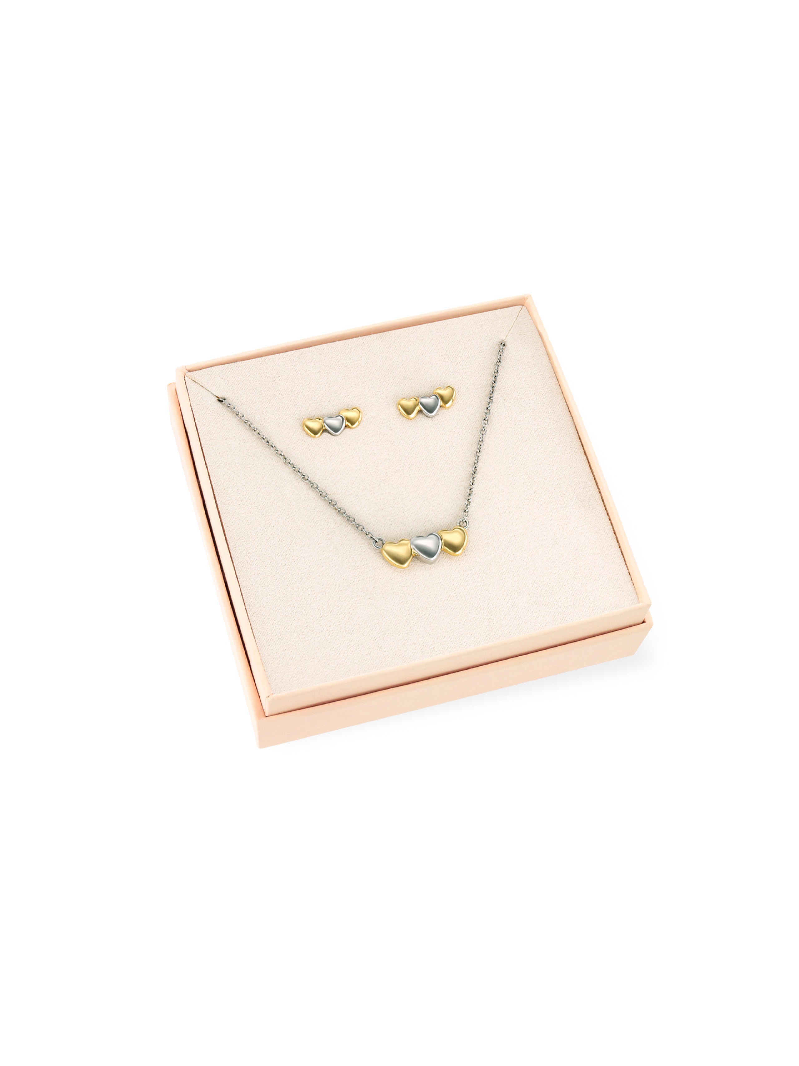 Set Collar & Pendientes ONE Crazy Heart Bicolor