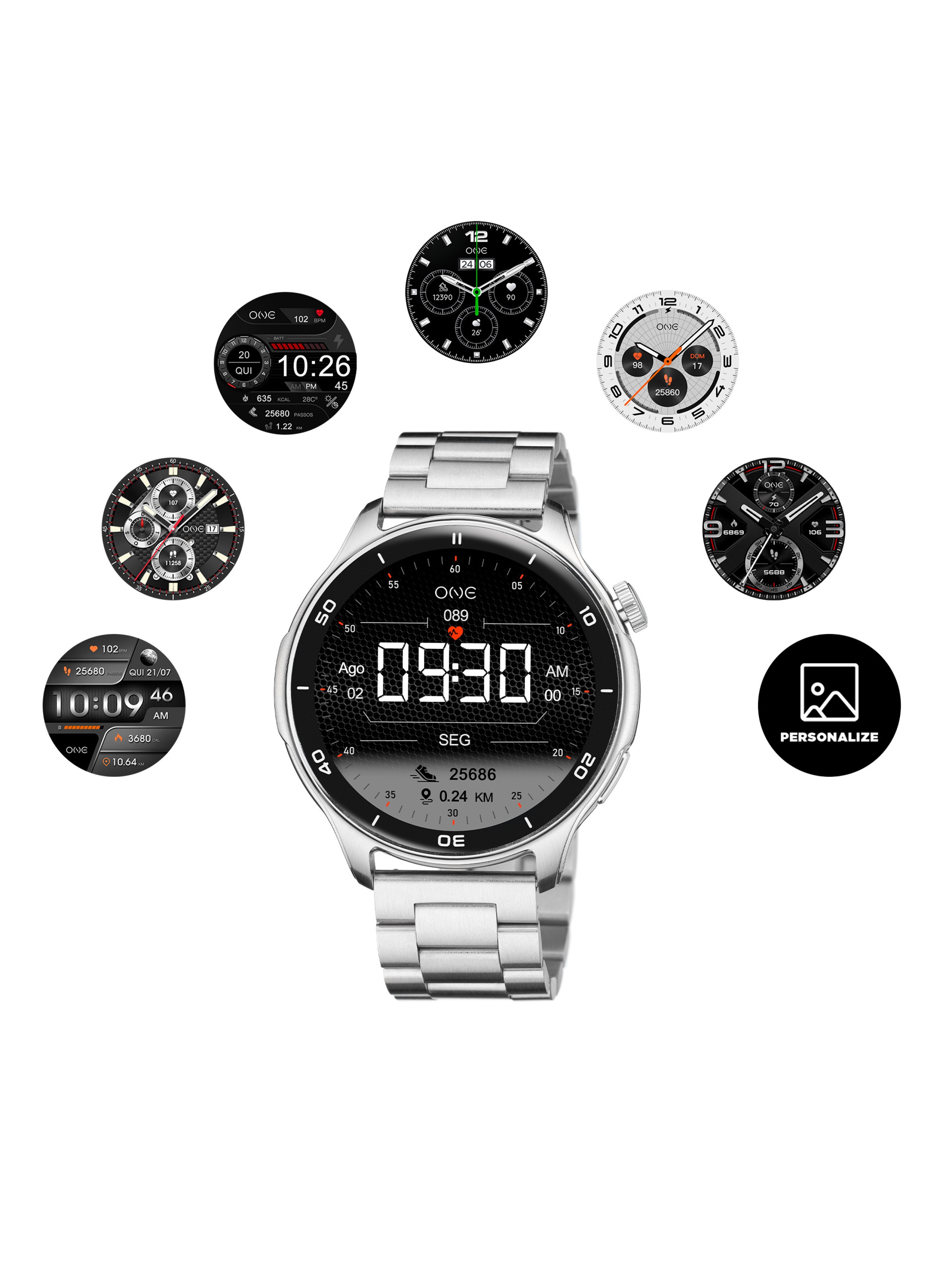 Smartwatch ONE Men Explorer GPS Silver