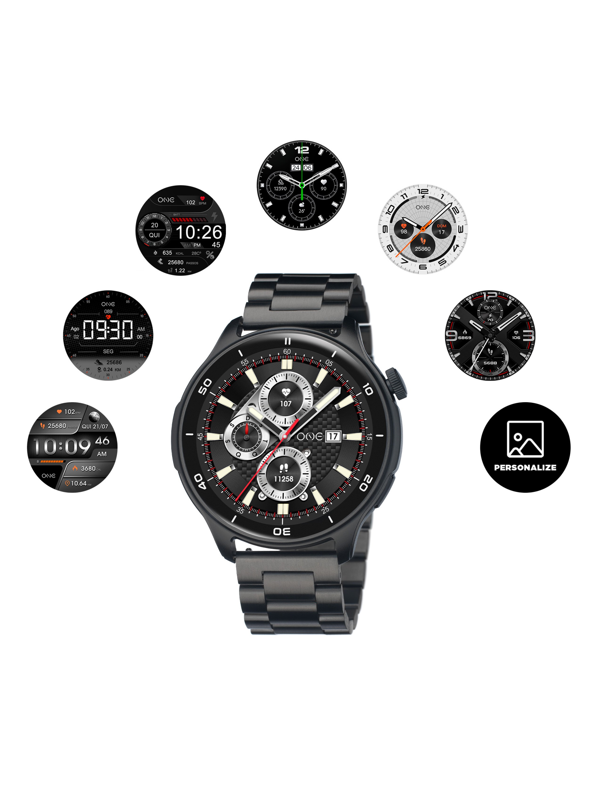 Smartwatch ONE Men Explorer GPS Zwart