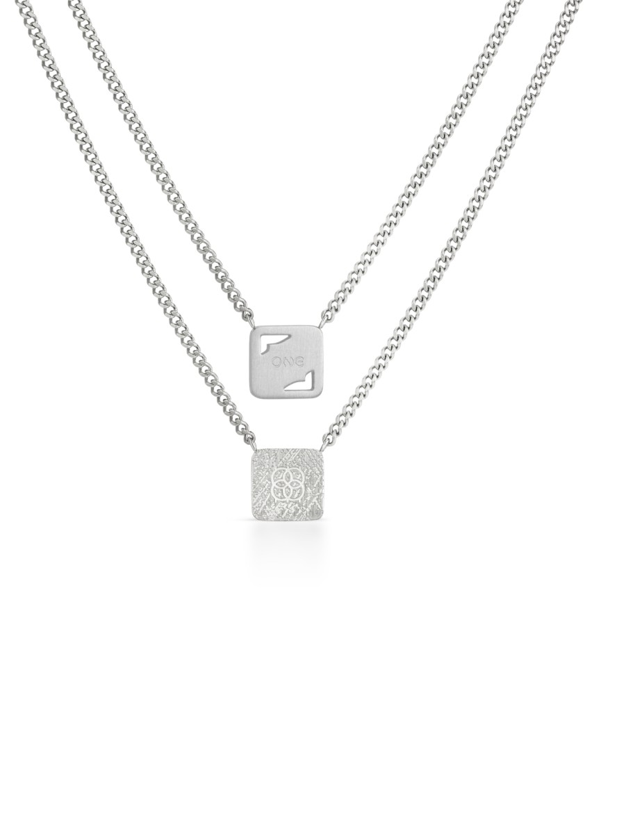 ONE Men Shield Steel Scapular Necklace