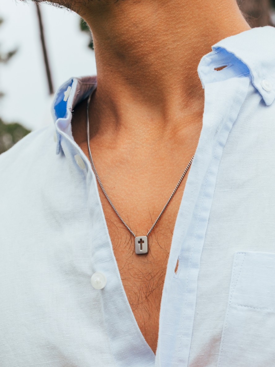 ONE Men Faith Steel Scapular Necklace