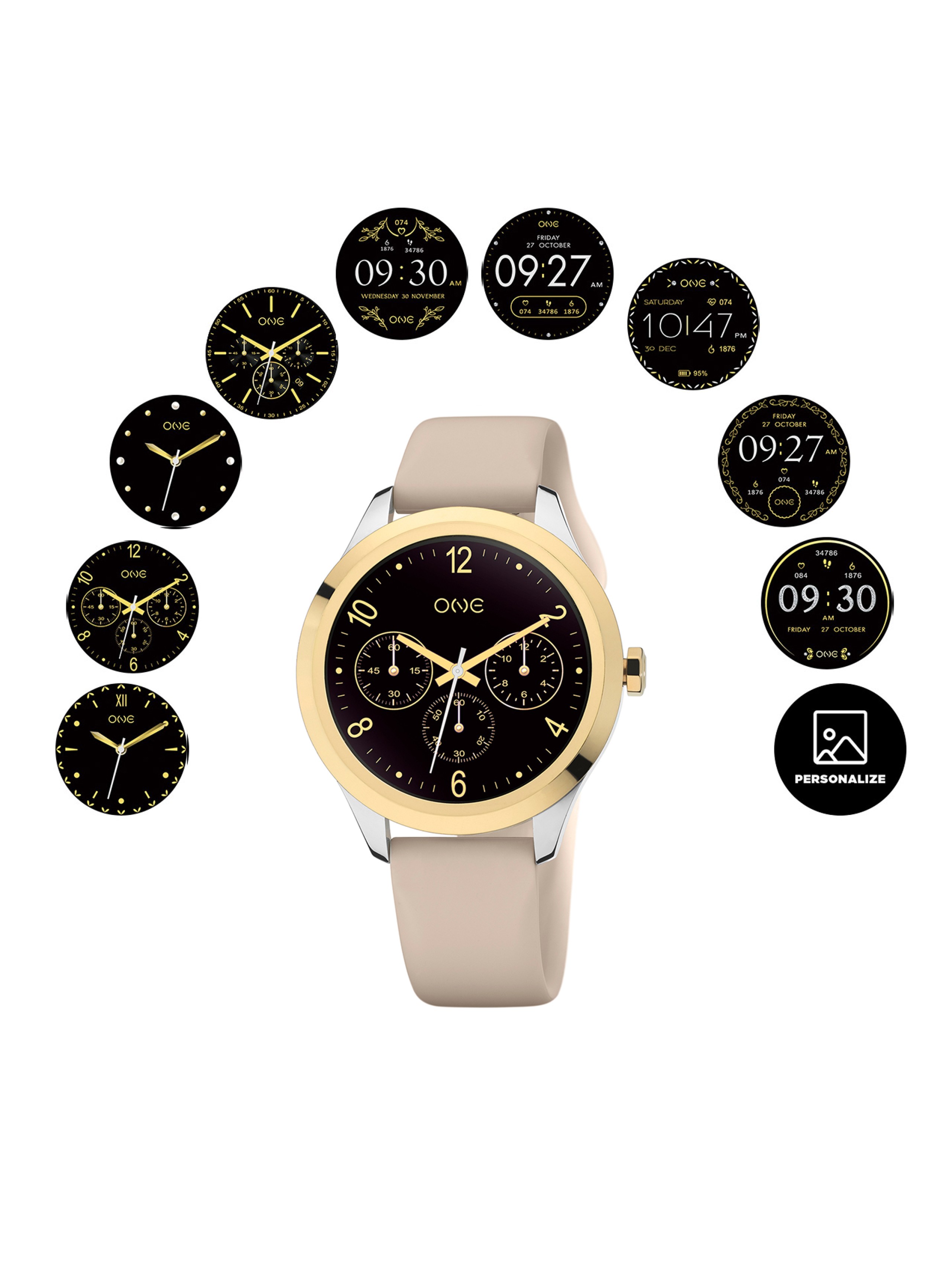 Smartwatch ONE Mini Gold & Silver Silicone