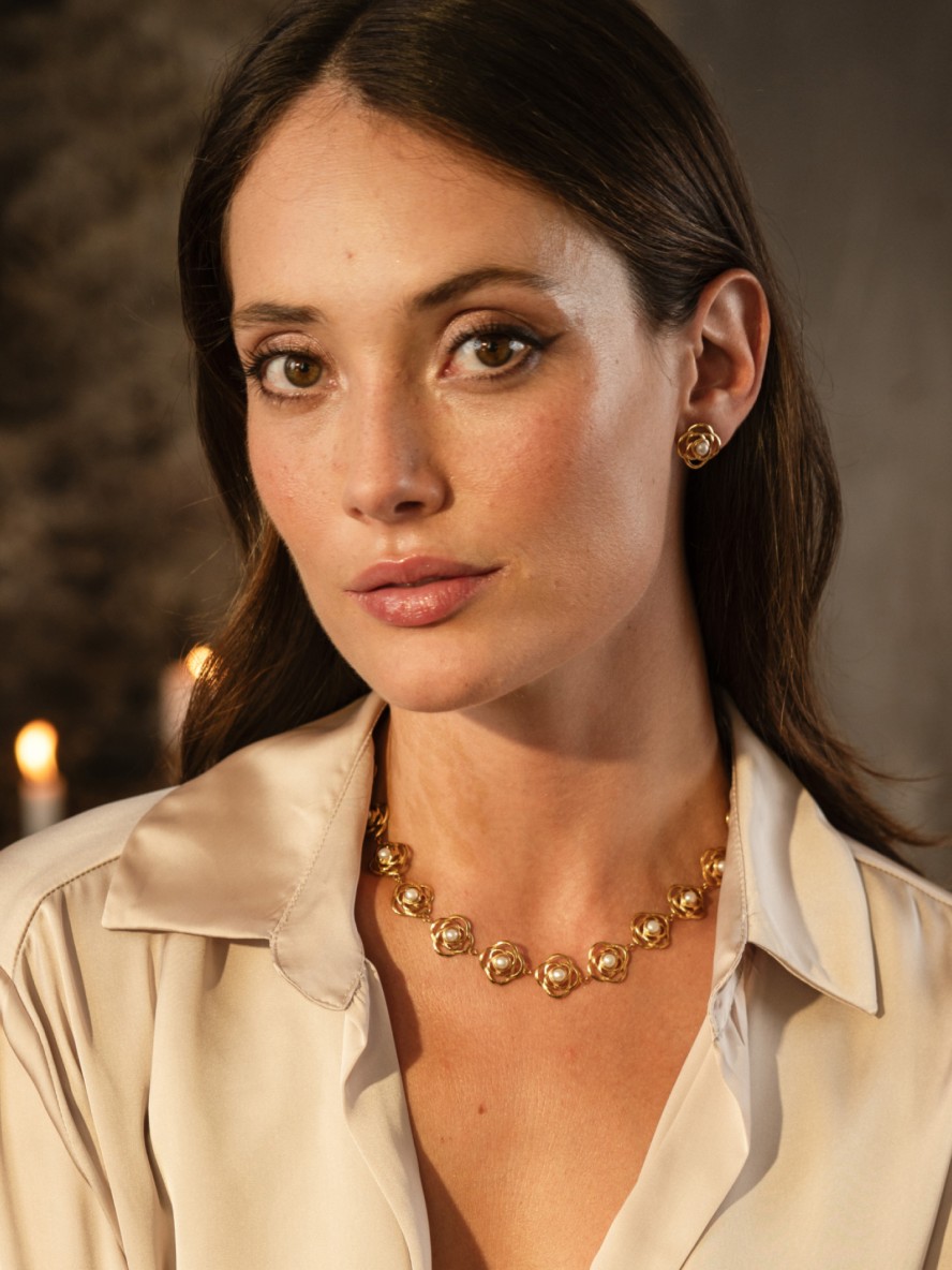 Set Colar & Brincos One Rose Pearl