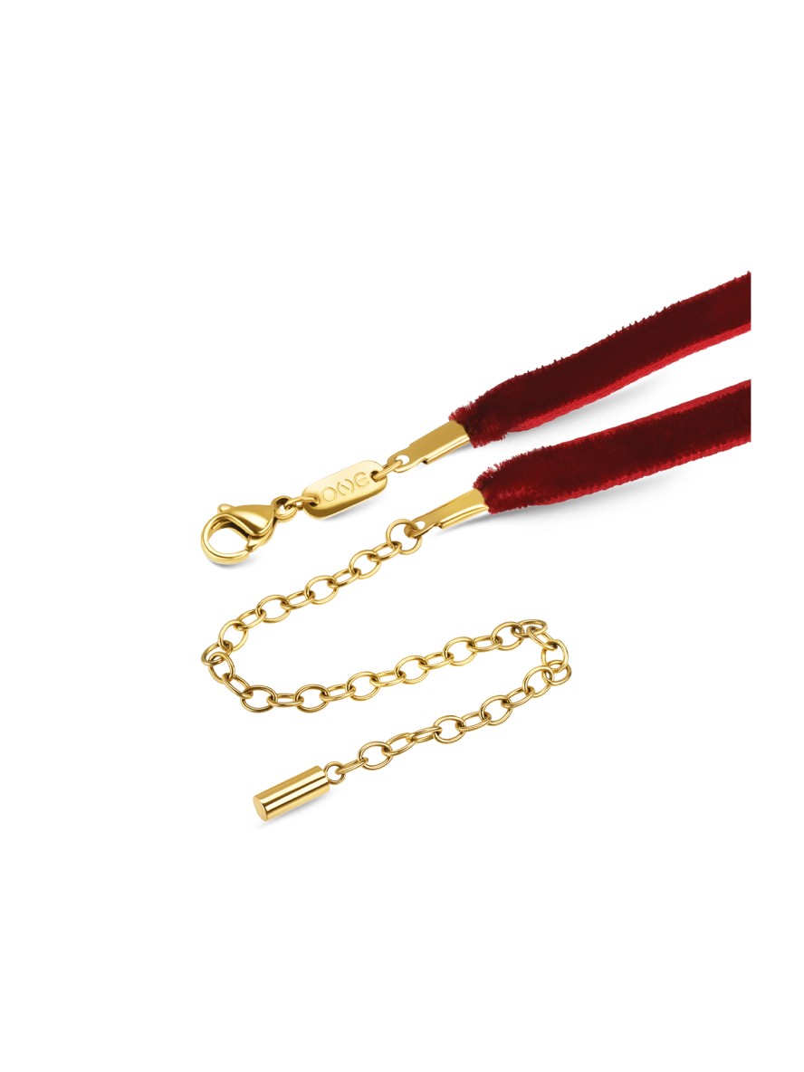 Colar One Neckmess Velvet Love Red