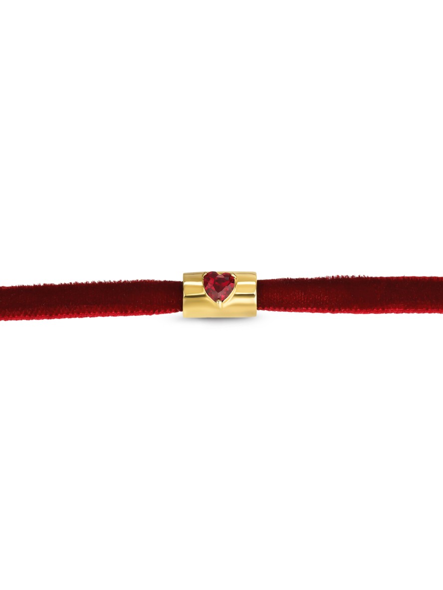 Colar One Neckmess Velvet Love Red