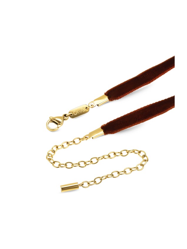 Colar One Neckmess Velvet Love Brown