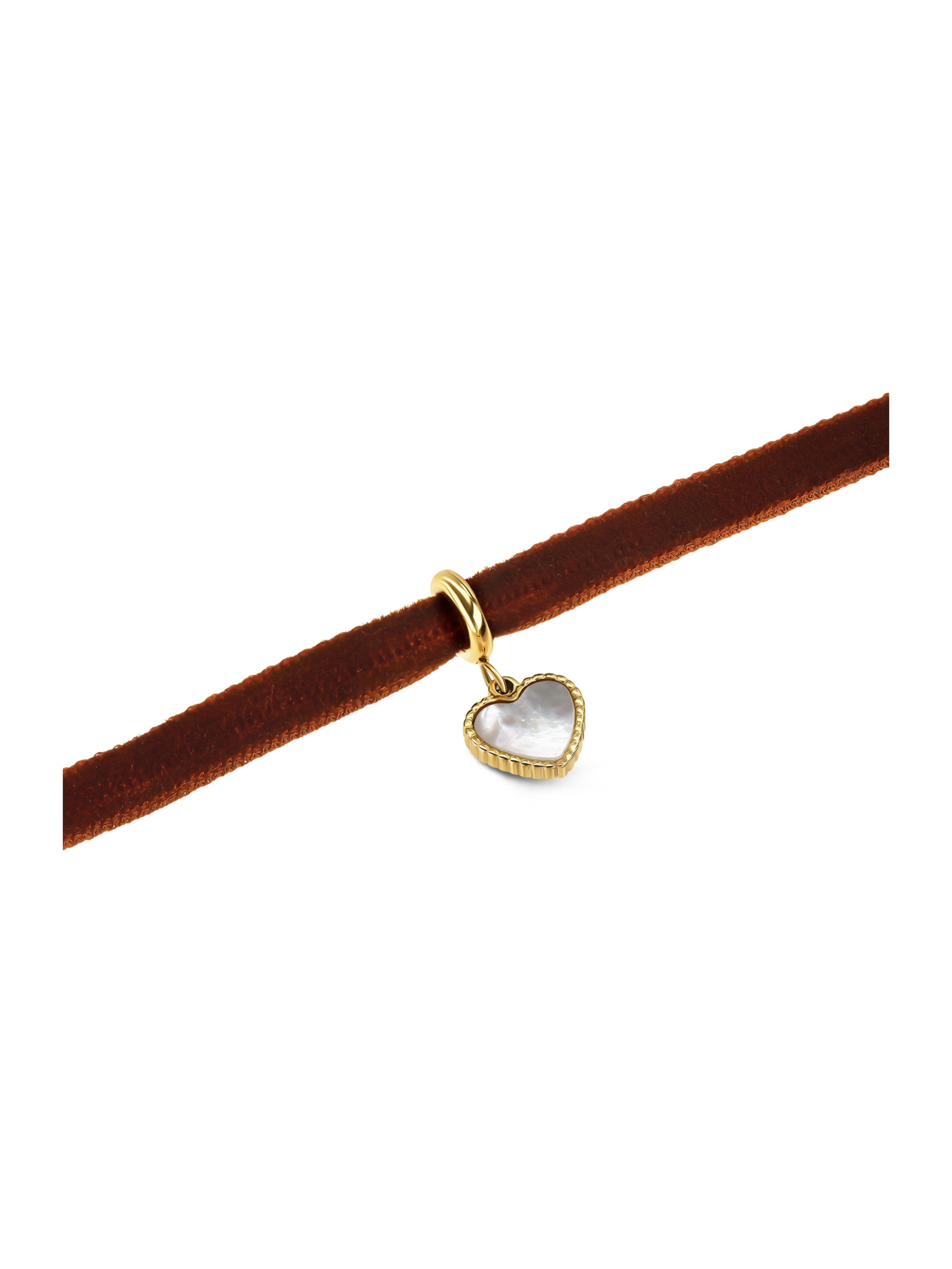 Colar One Neckmess Velvet Love Brown