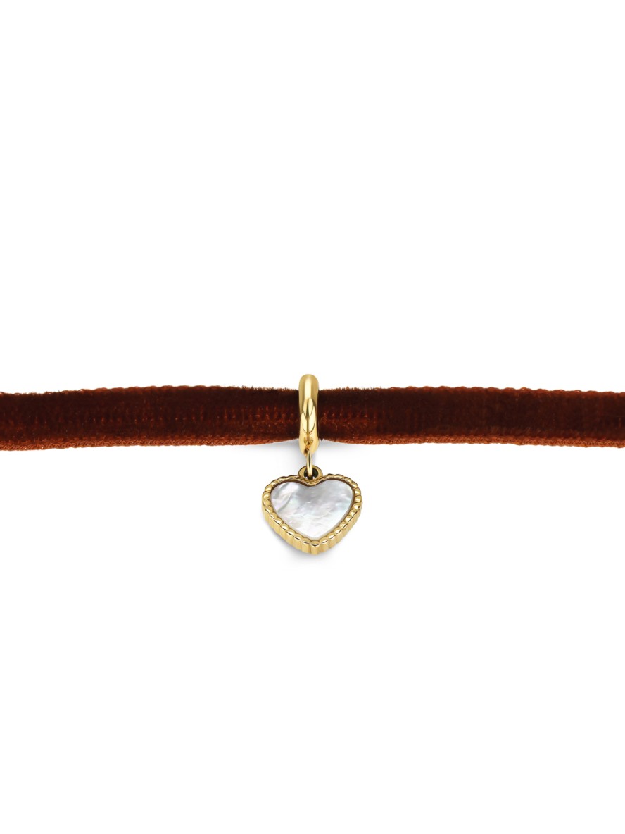 Colar One Neckmess Velvet Love Brown