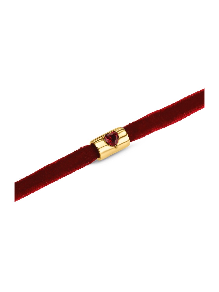 Colar One Neckmess Velvet Love Red
