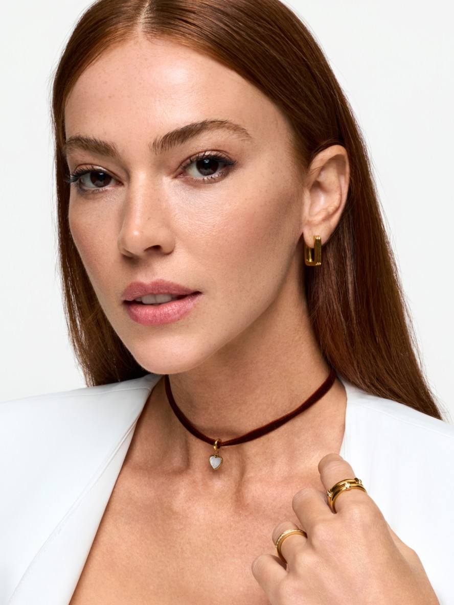 Colar One Neckmess Velvet Love Brown